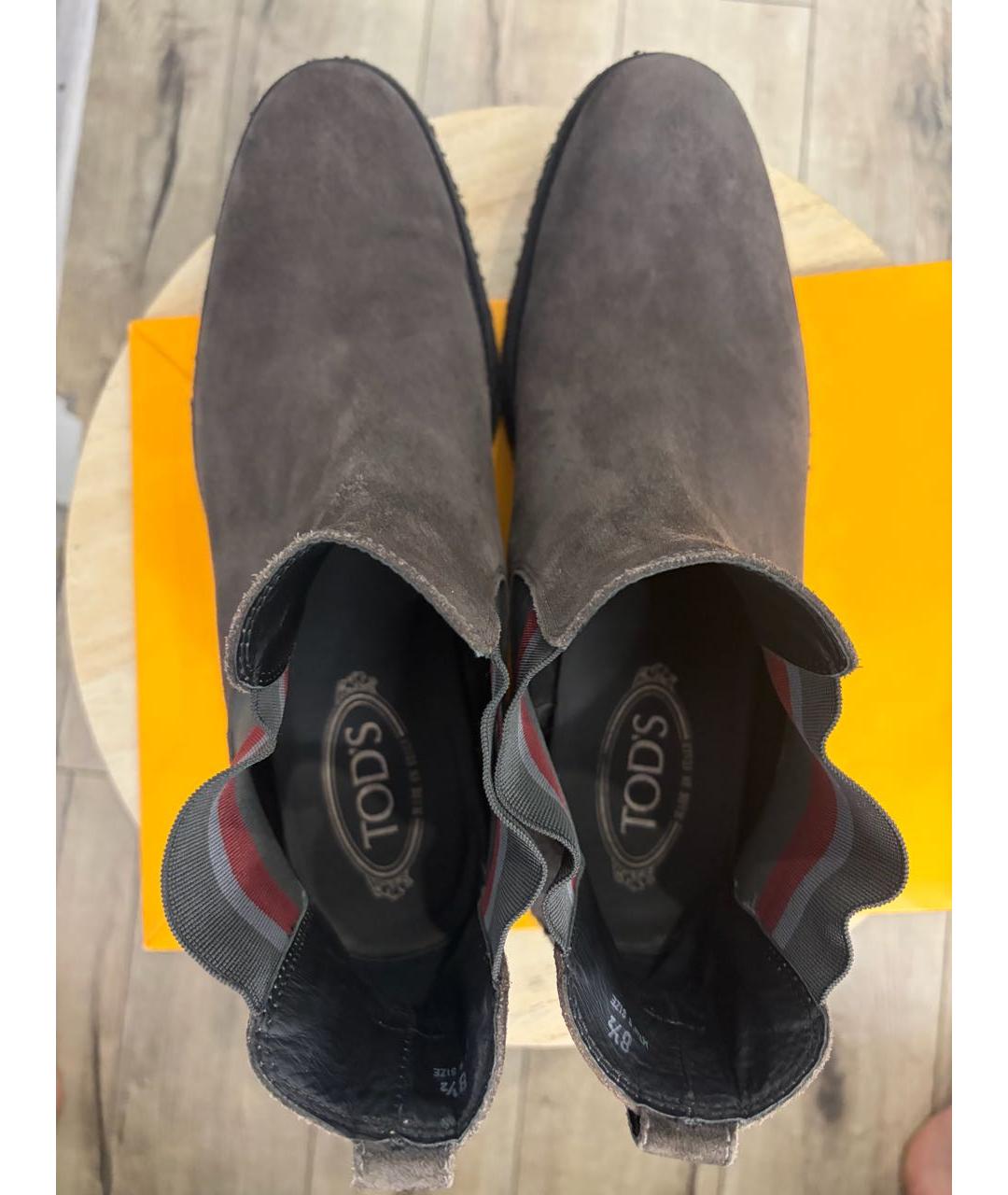 TOD'S Коричневые замшевые высокие ботинки, фото 3