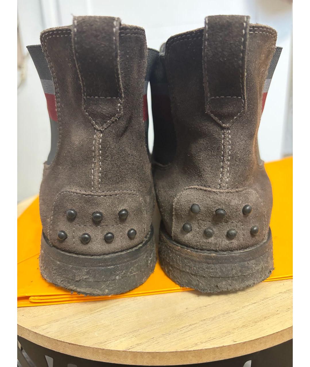 TOD'S Коричневые замшевые высокие ботинки, фото 4