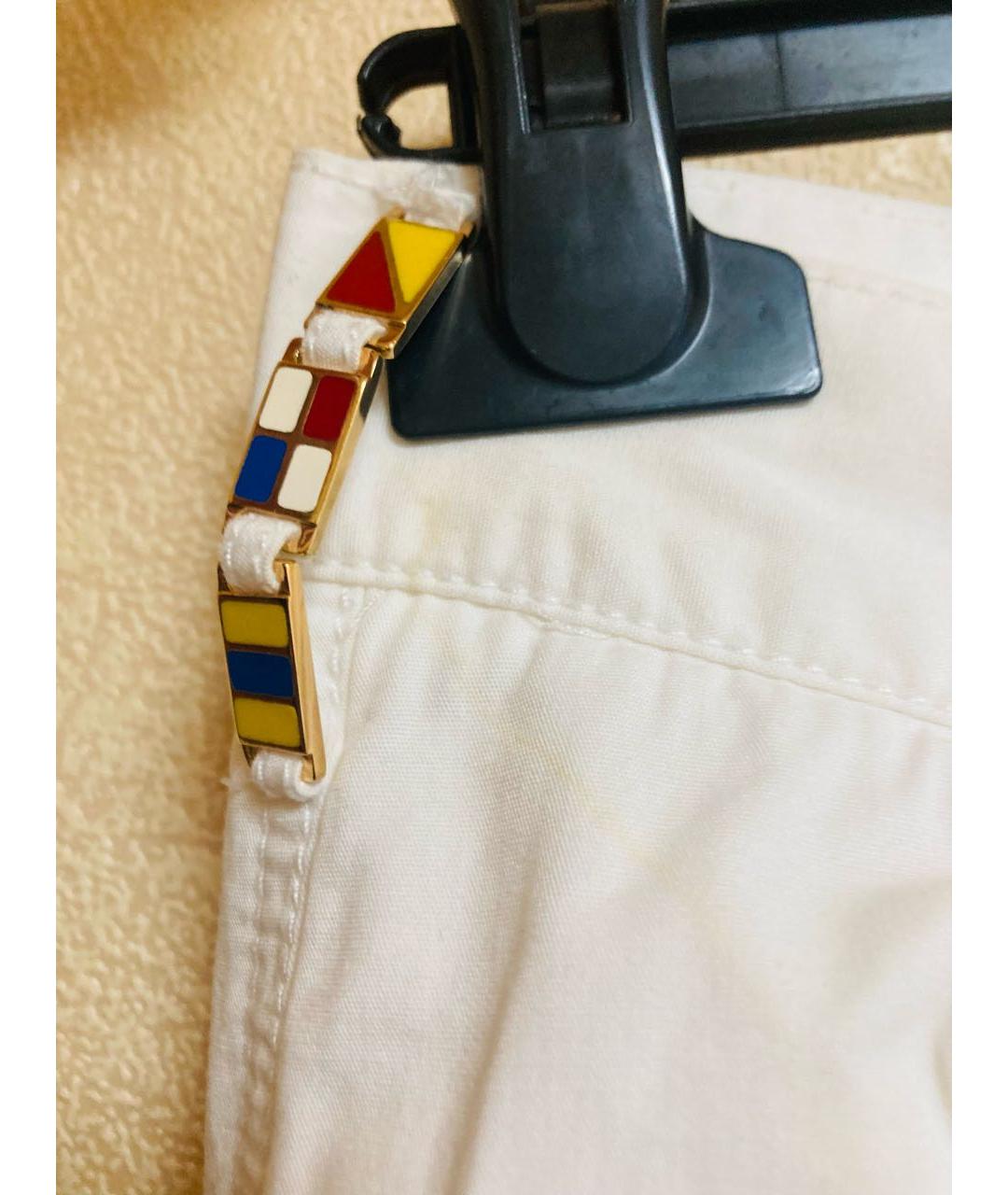 DOLCE&GABBANA Белые хлопковые прямые брюки, фото 5