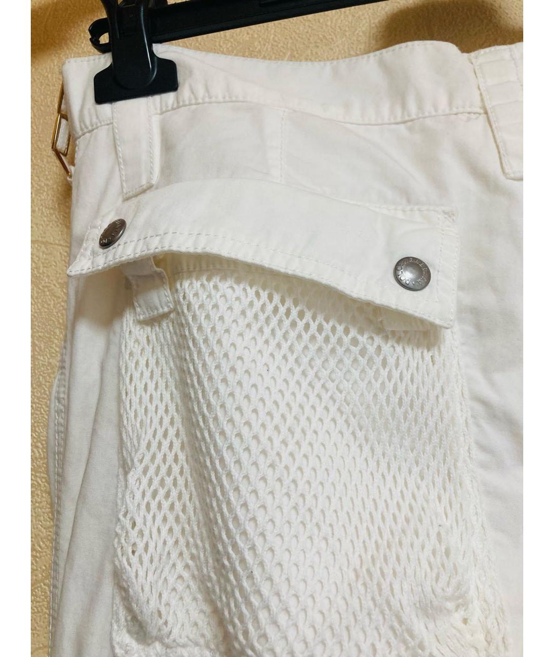 DOLCE&GABBANA Белые хлопковые прямые брюки, фото 6