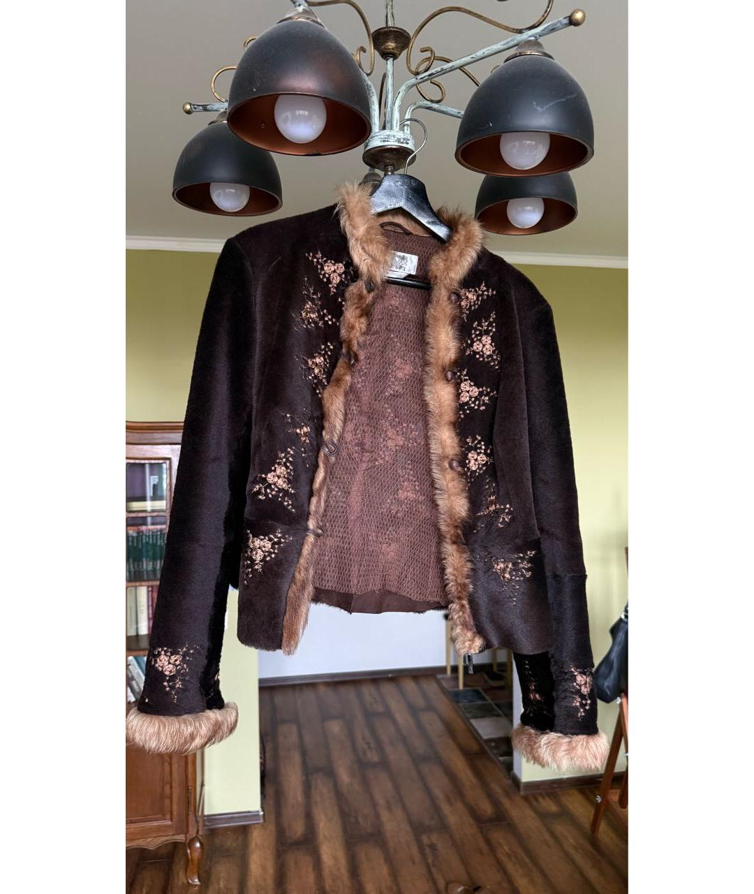 SPORTMAX Коричневый меховой жакет/пиджак, фото 6