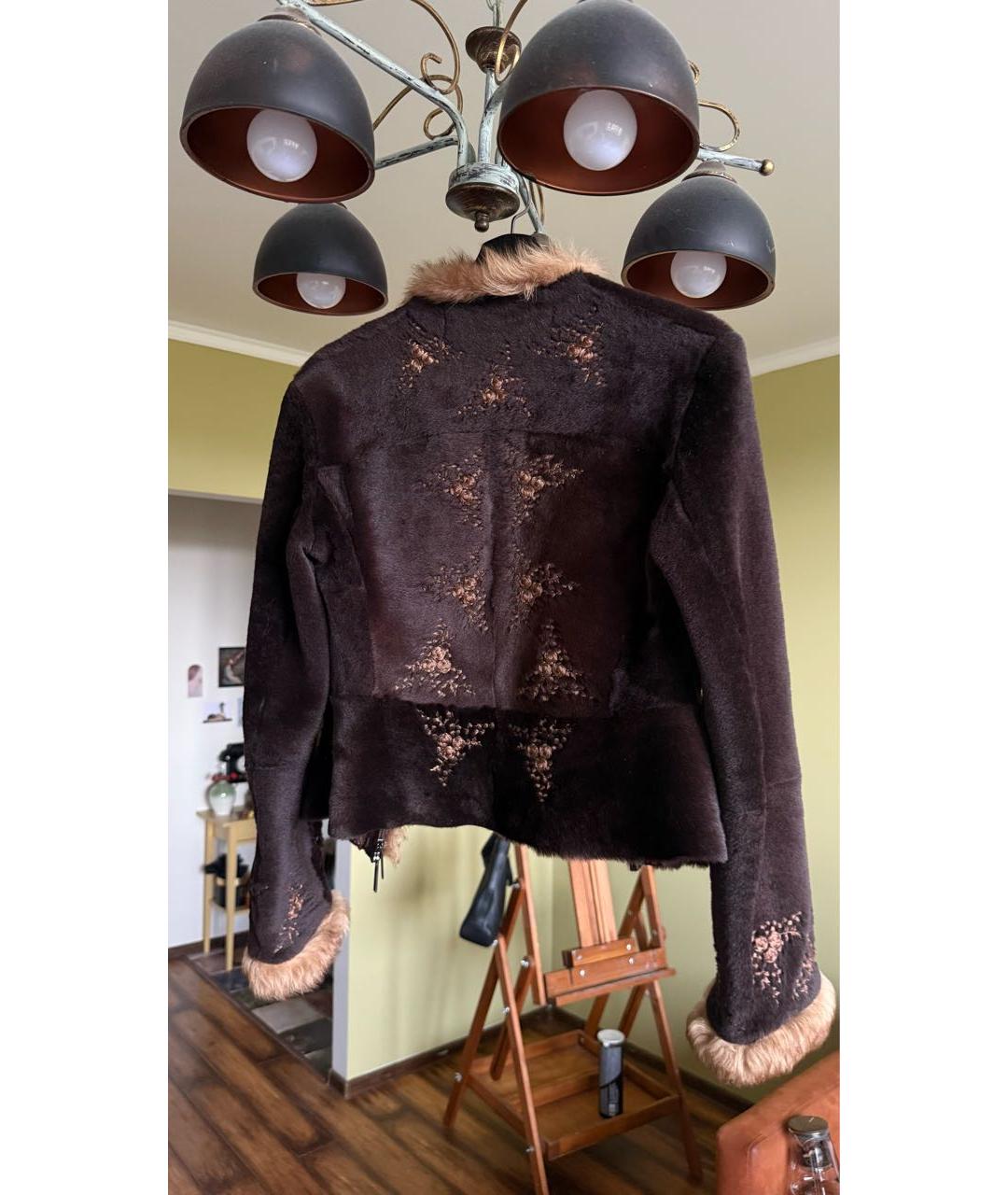 SPORTMAX Коричневый меховой жакет/пиджак, фото 2