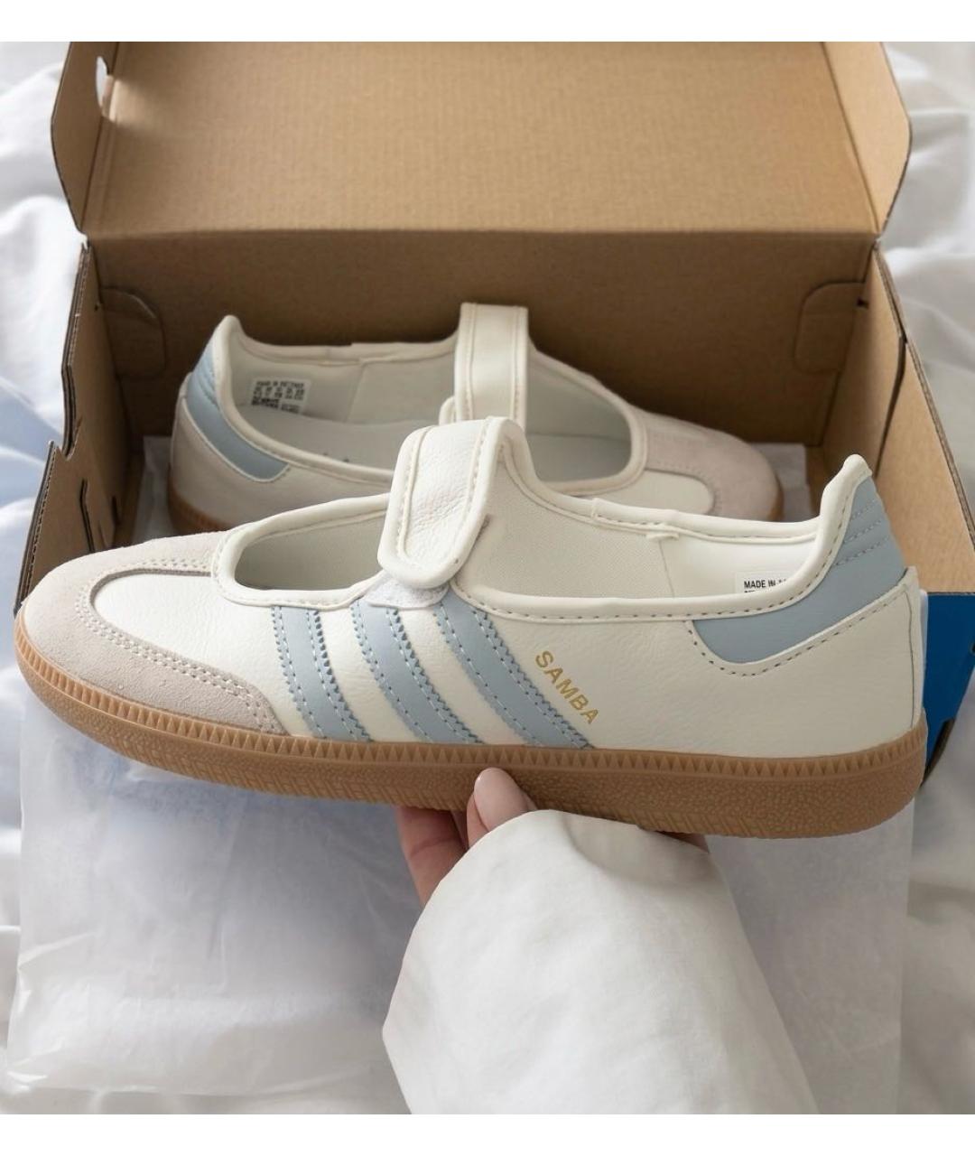 ADIDAS Белые кожаные кроссовки, фото 5