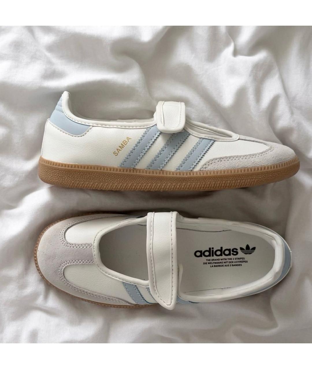 ADIDAS Белые кожаные кроссовки, фото 6