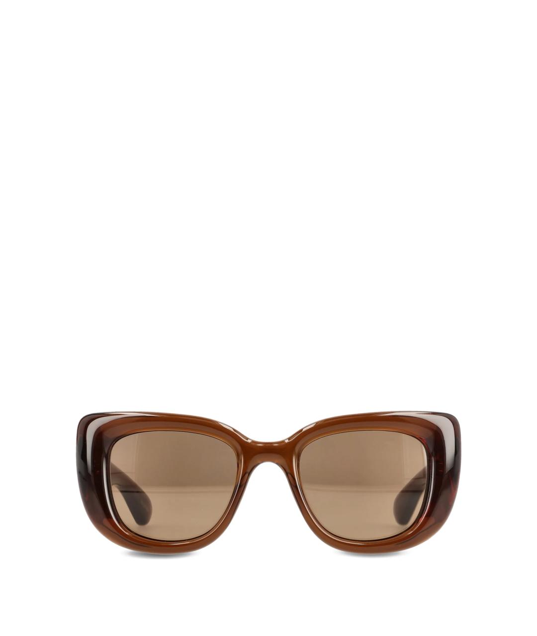SAINT LAURENT Коричневые пластиковые солнцезащитные очки, фото 1
