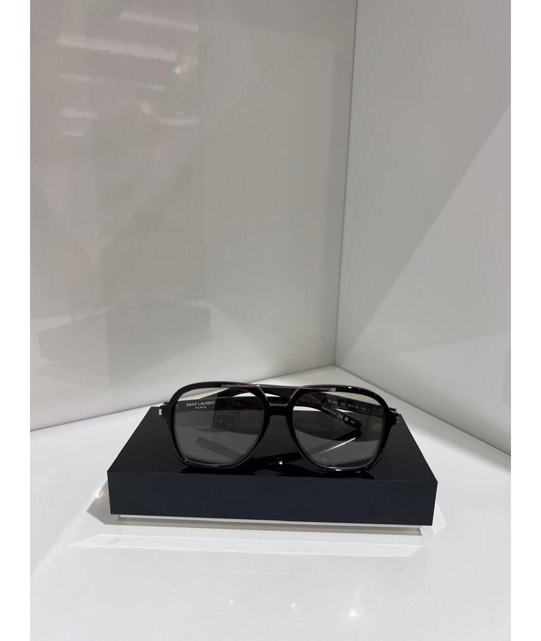 SAINT LAURENT Черные пластиковые солнцезащитные очки, фото 2