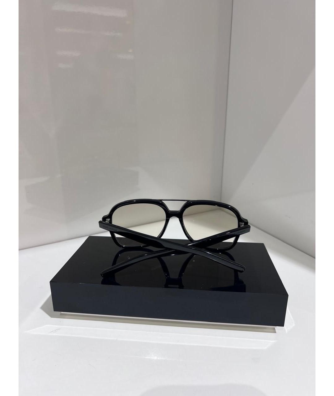 SAINT LAURENT Черные пластиковые солнцезащитные очки, фото 3