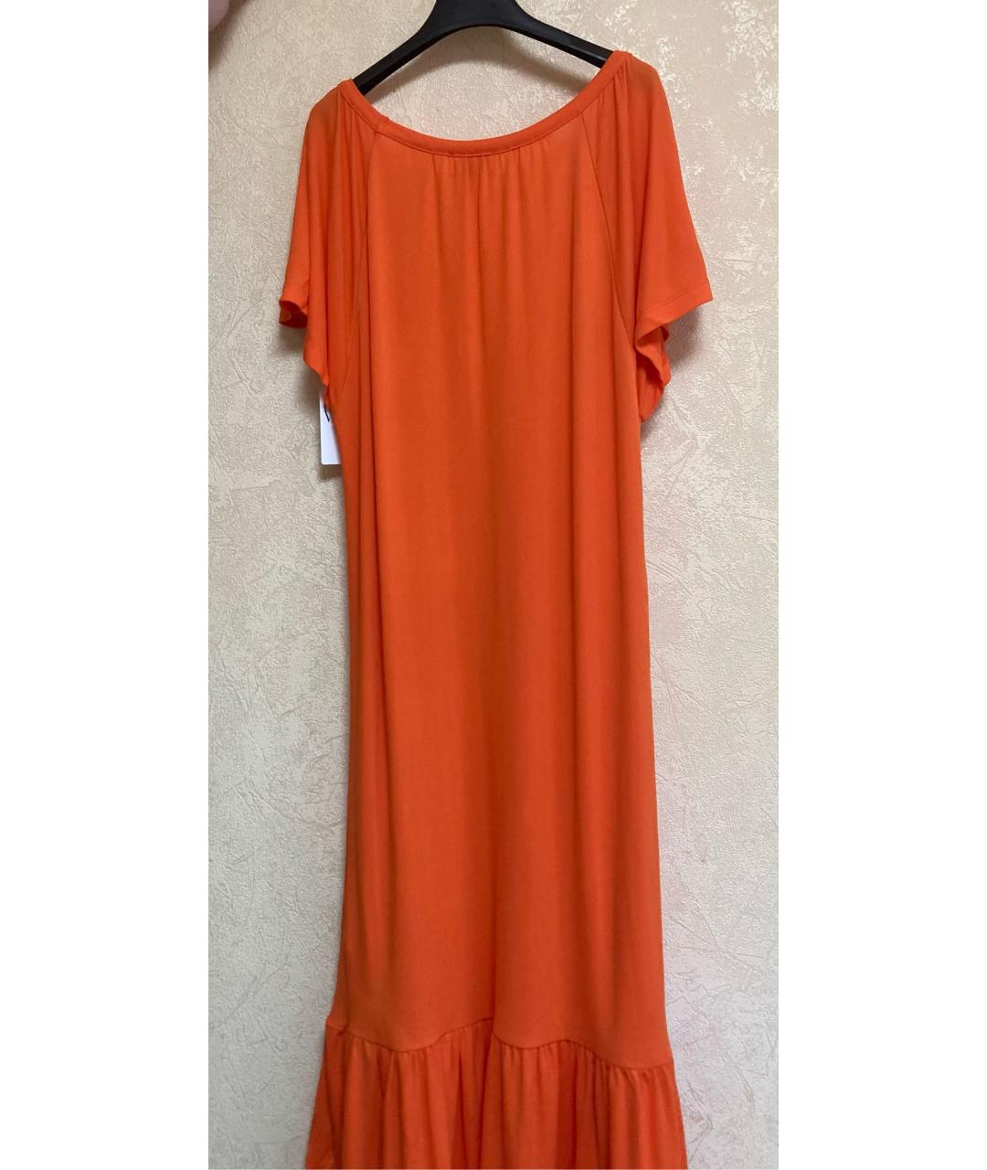RED VALENTINO Оранжевое вискозное повседневное платье, фото 2