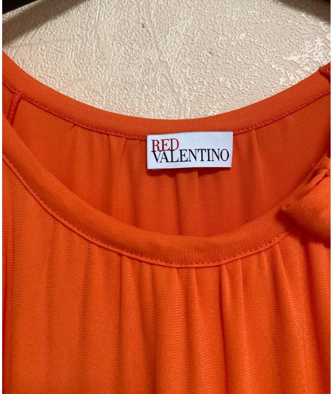 RED VALENTINO Оранжевое вискозное повседневное платье, фото 3