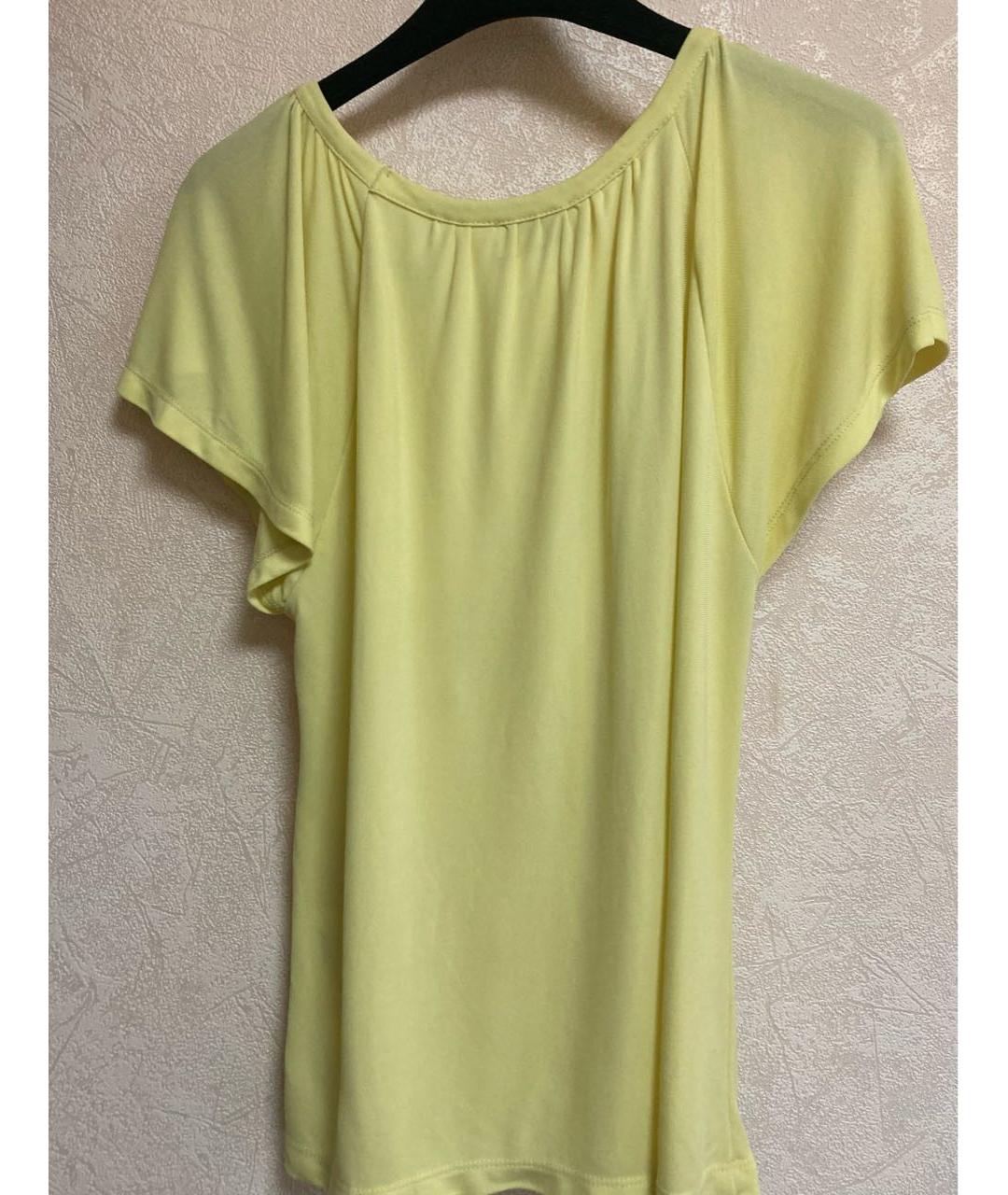 RED VALENTINO Желтая вискозная футболка, фото 2