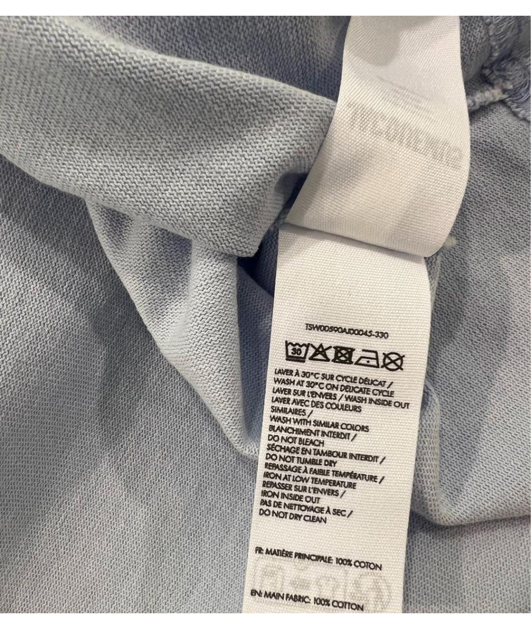 JACQUEMUS Голубая хлопковая футболка, фото 5