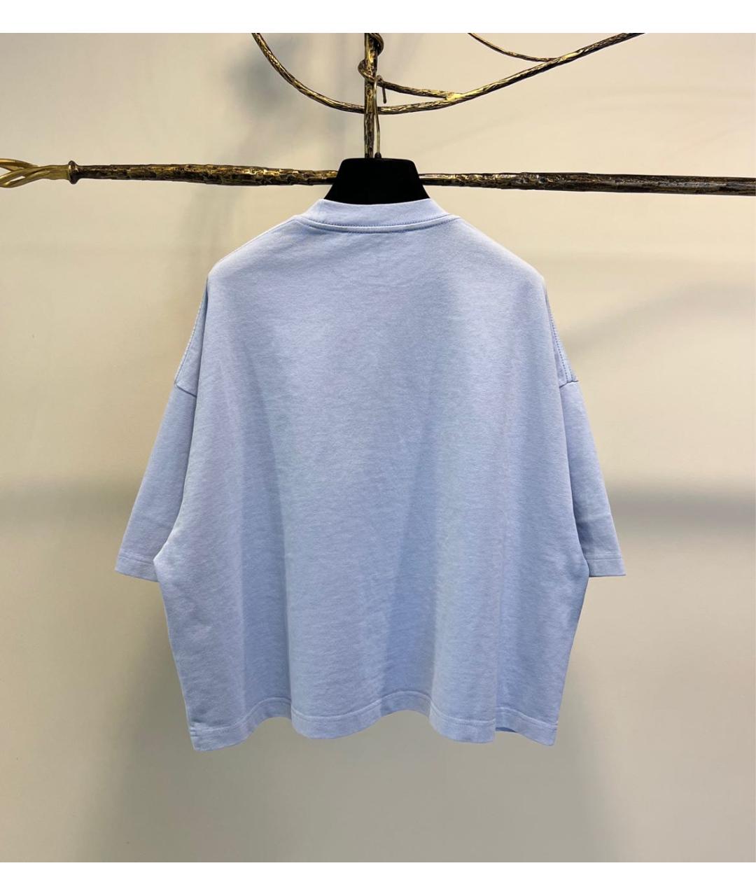 JACQUEMUS Голубая хлопковая футболка, фото 2