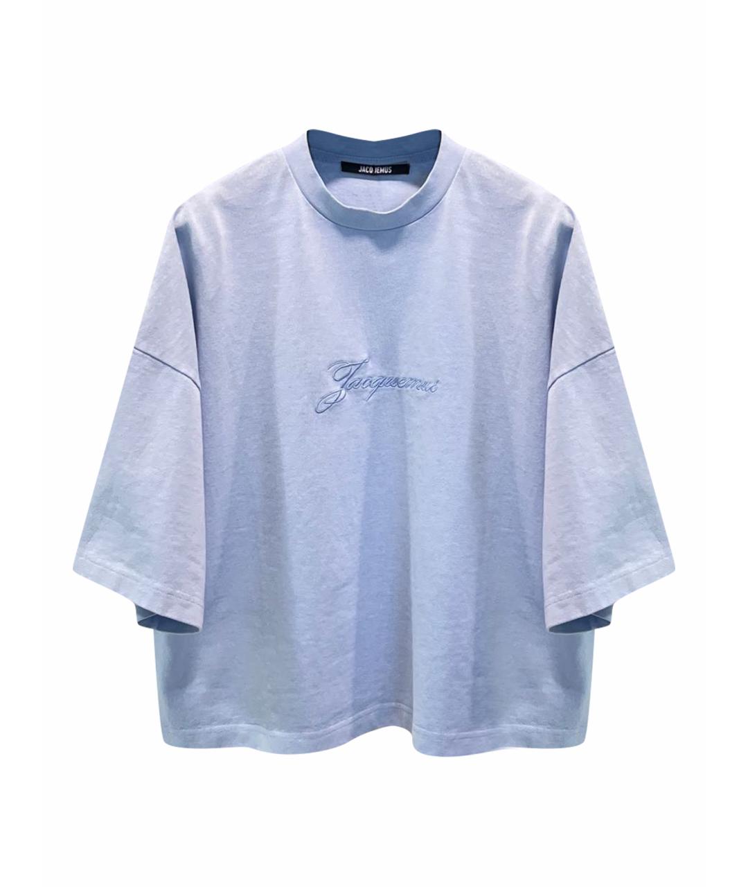 JACQUEMUS Голубая хлопковая футболка, фото 1