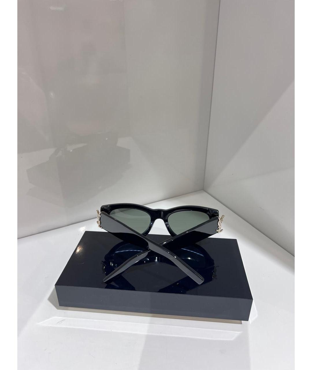 SAINT LAURENT Черные пластиковые солнцезащитные очки, фото 3