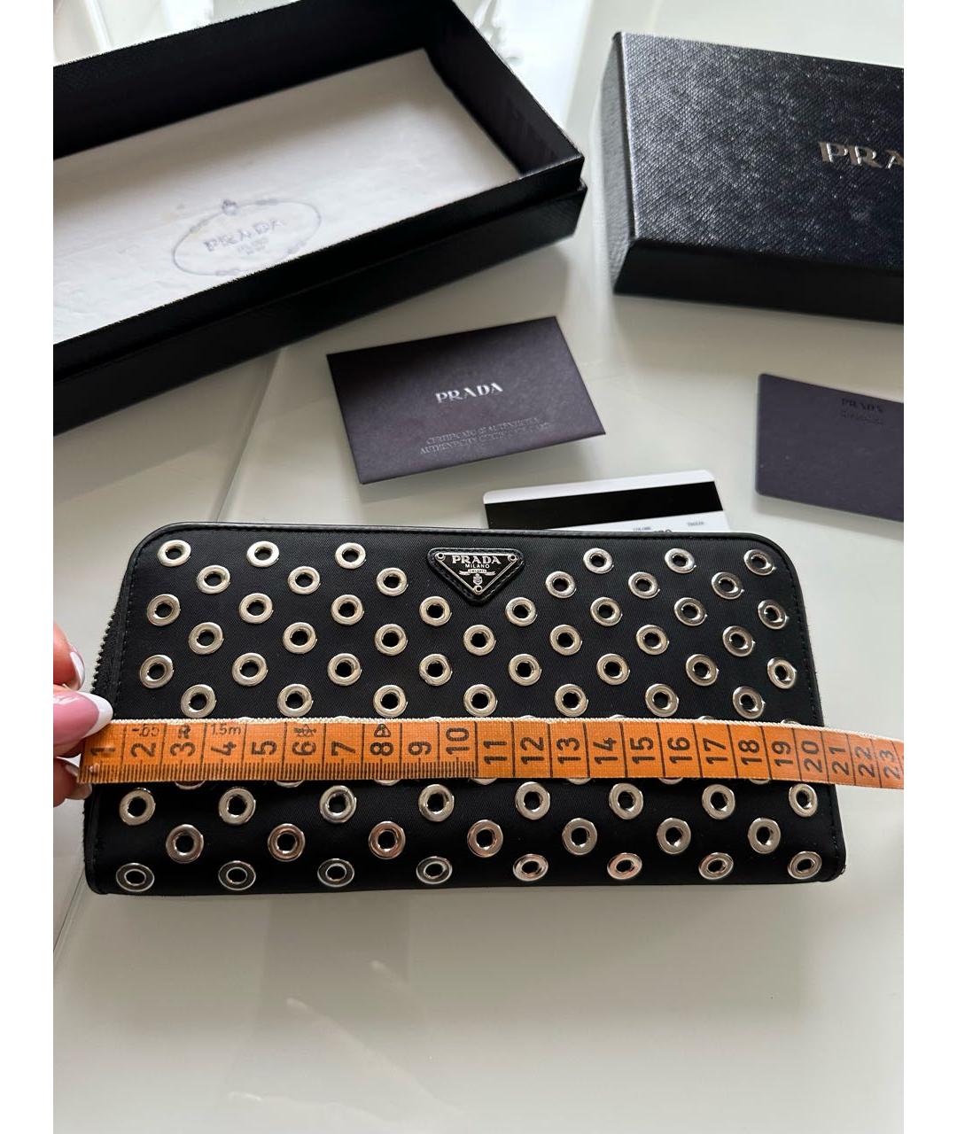 PRADA Черный кожаный кошелек, фото 3