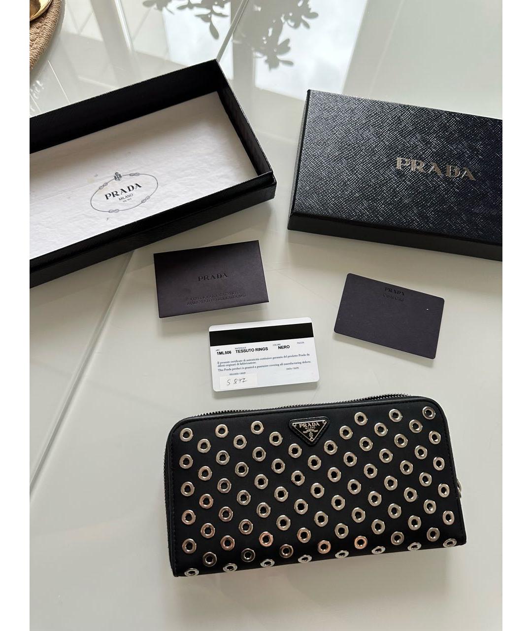 PRADA Черный кожаный кошелек, фото 5