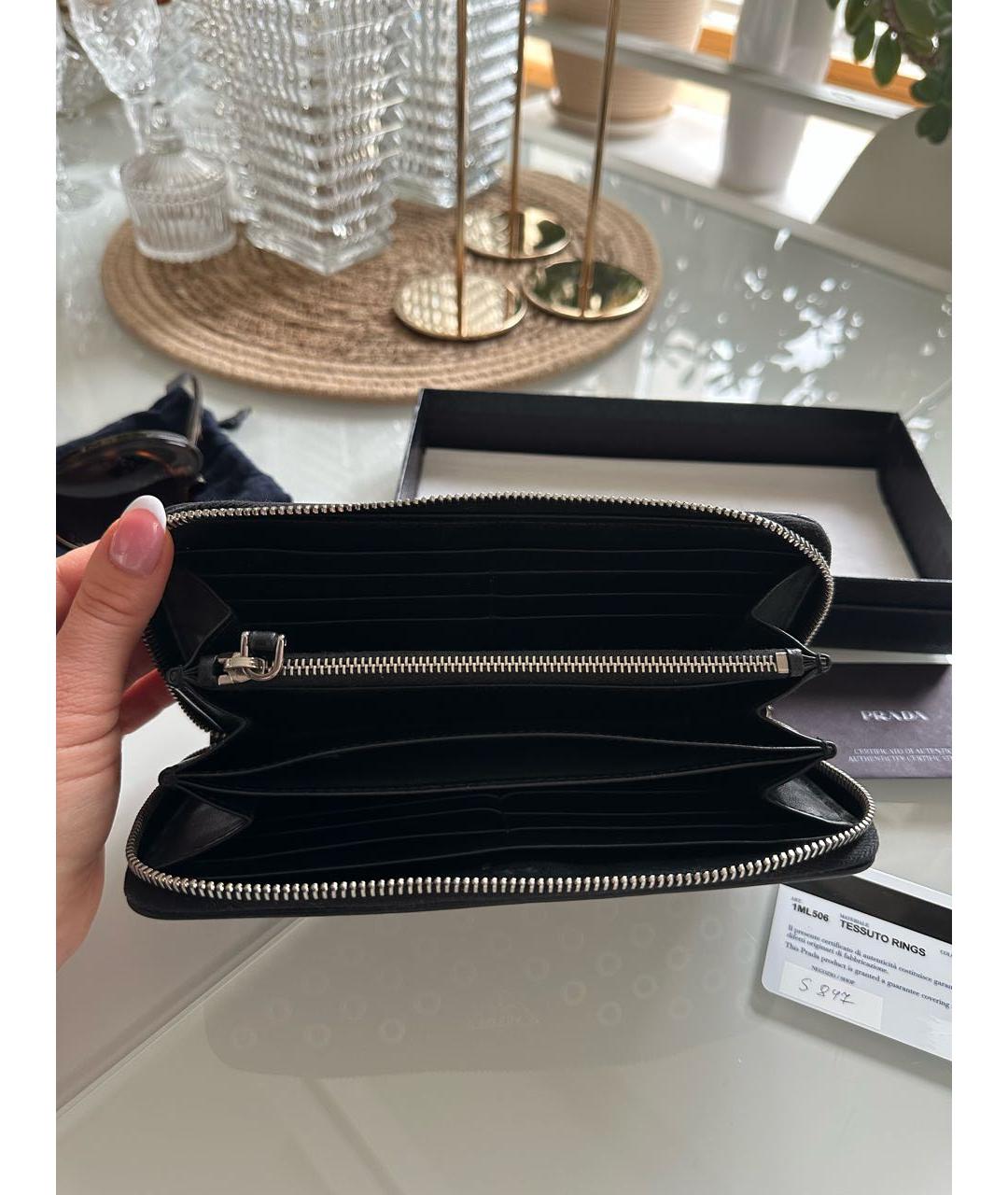 PRADA Черный кожаный кошелек, фото 2