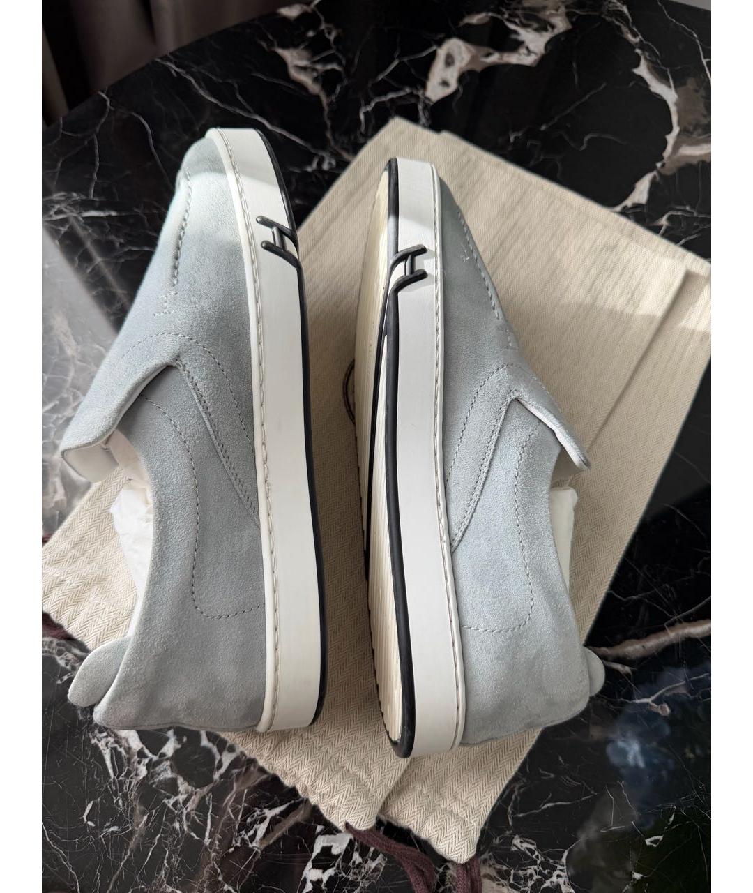 HERMES Серые замшевые лоферы, фото 9