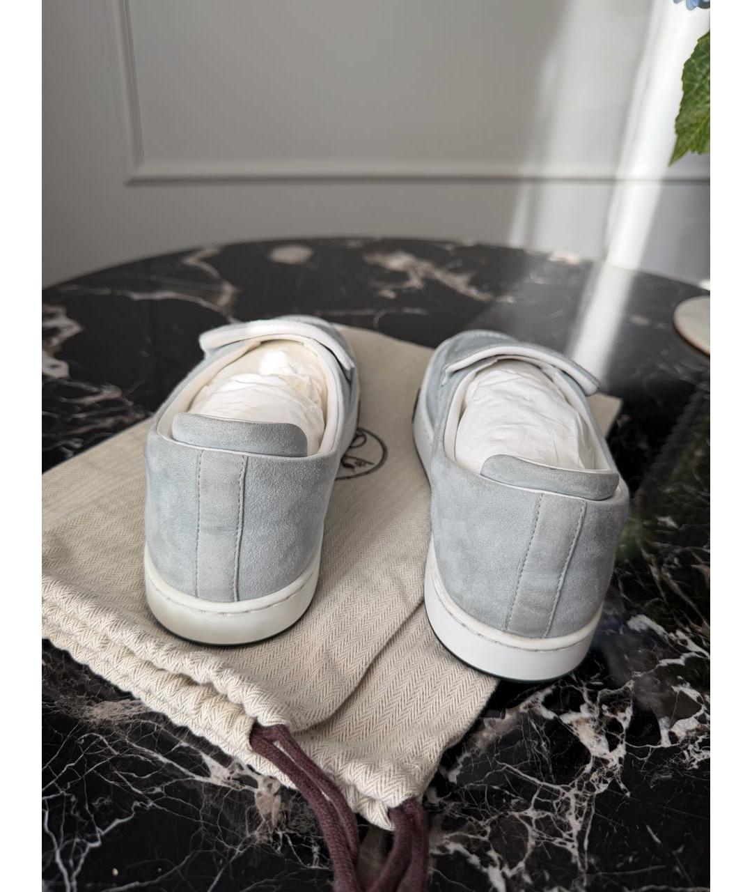 HERMES Серые замшевые лоферы, фото 5