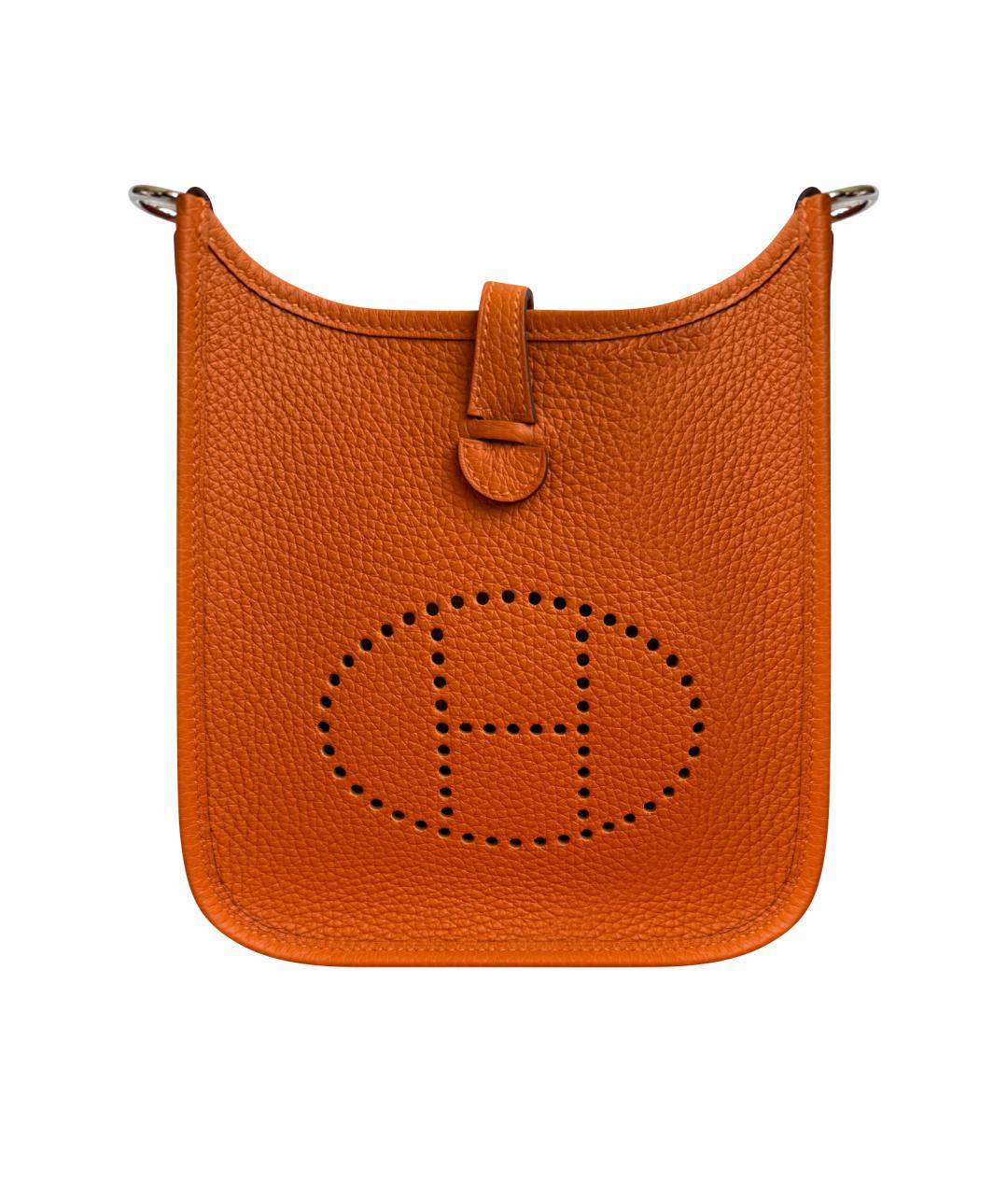 HERMES Оранжевая кожаная сумка через плечо, фото 1