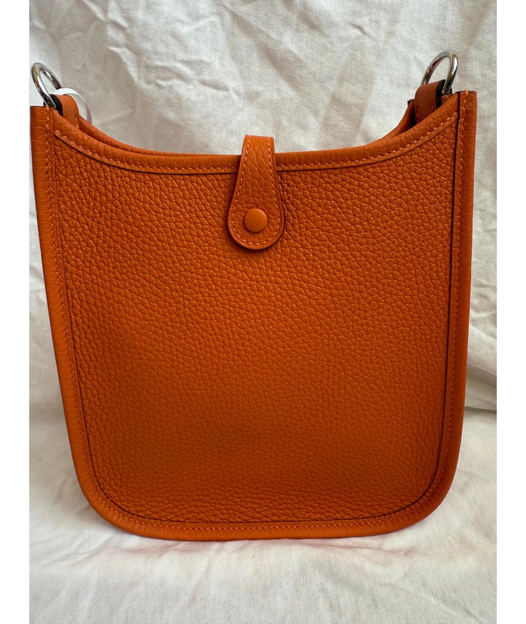 HERMES Оранжевая кожаная сумка через плечо, фото 4