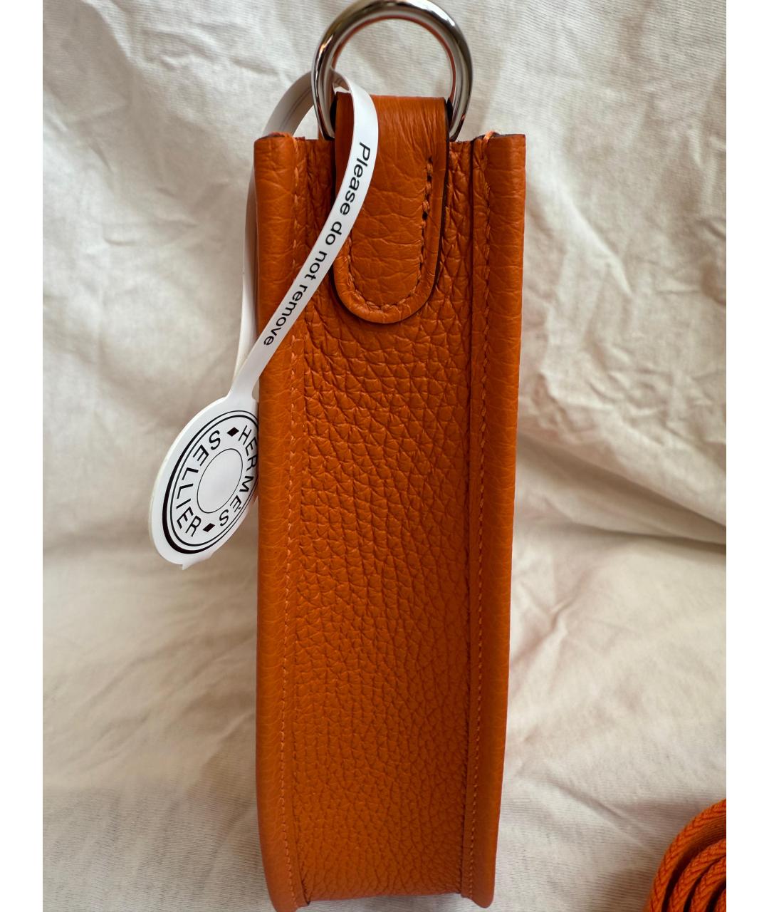 HERMES Оранжевая кожаная сумка через плечо, фото 3