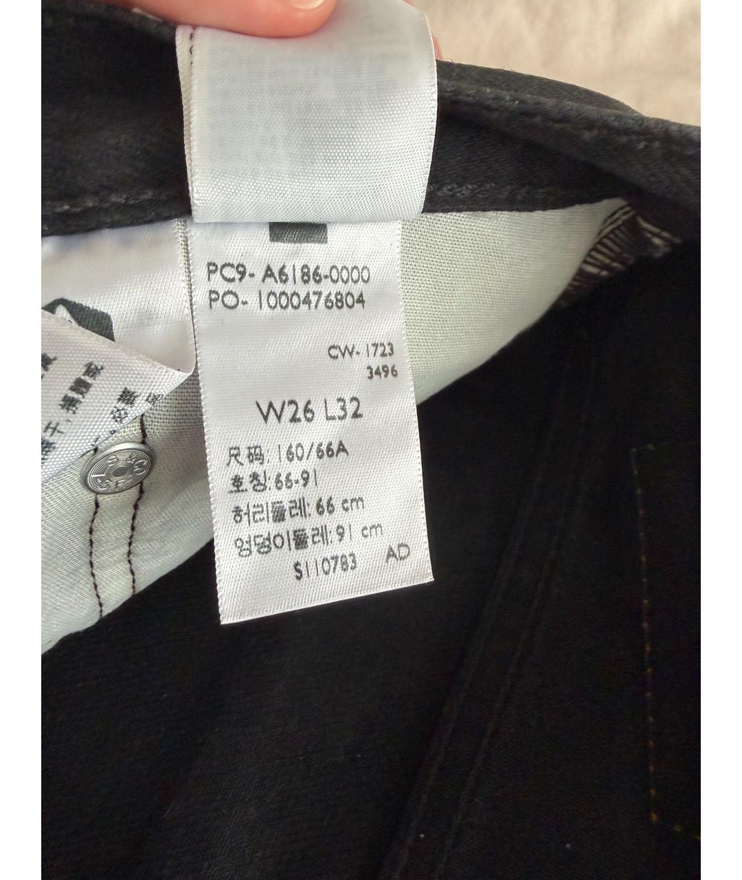 LEVI'S Черные хлопковые прямые джинсы, фото 4