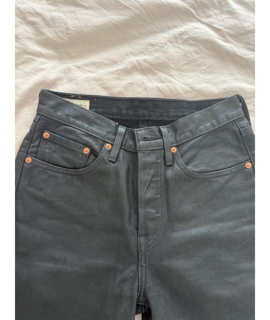 LEVI'S Черные хлопковые прямые джинсы, фото 5