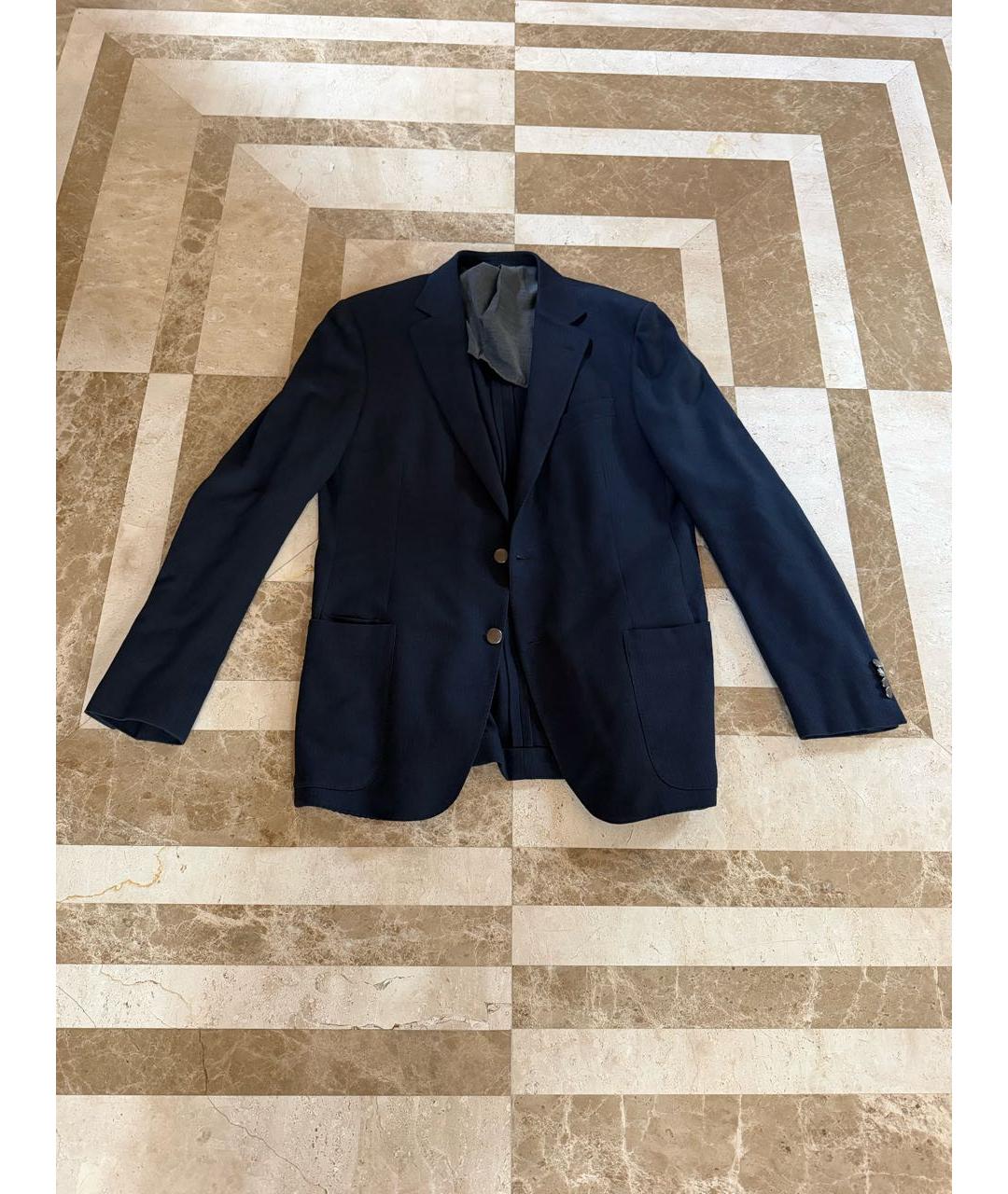 ERMENEGILDO ZEGNA XXX Темно-синий шерстяной пиджак, фото 6