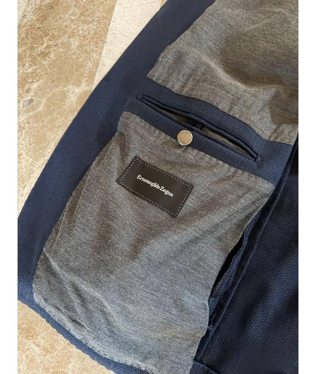 ERMENEGILDO ZEGNA XXX Темно-синий шерстяной пиджак, фото 4