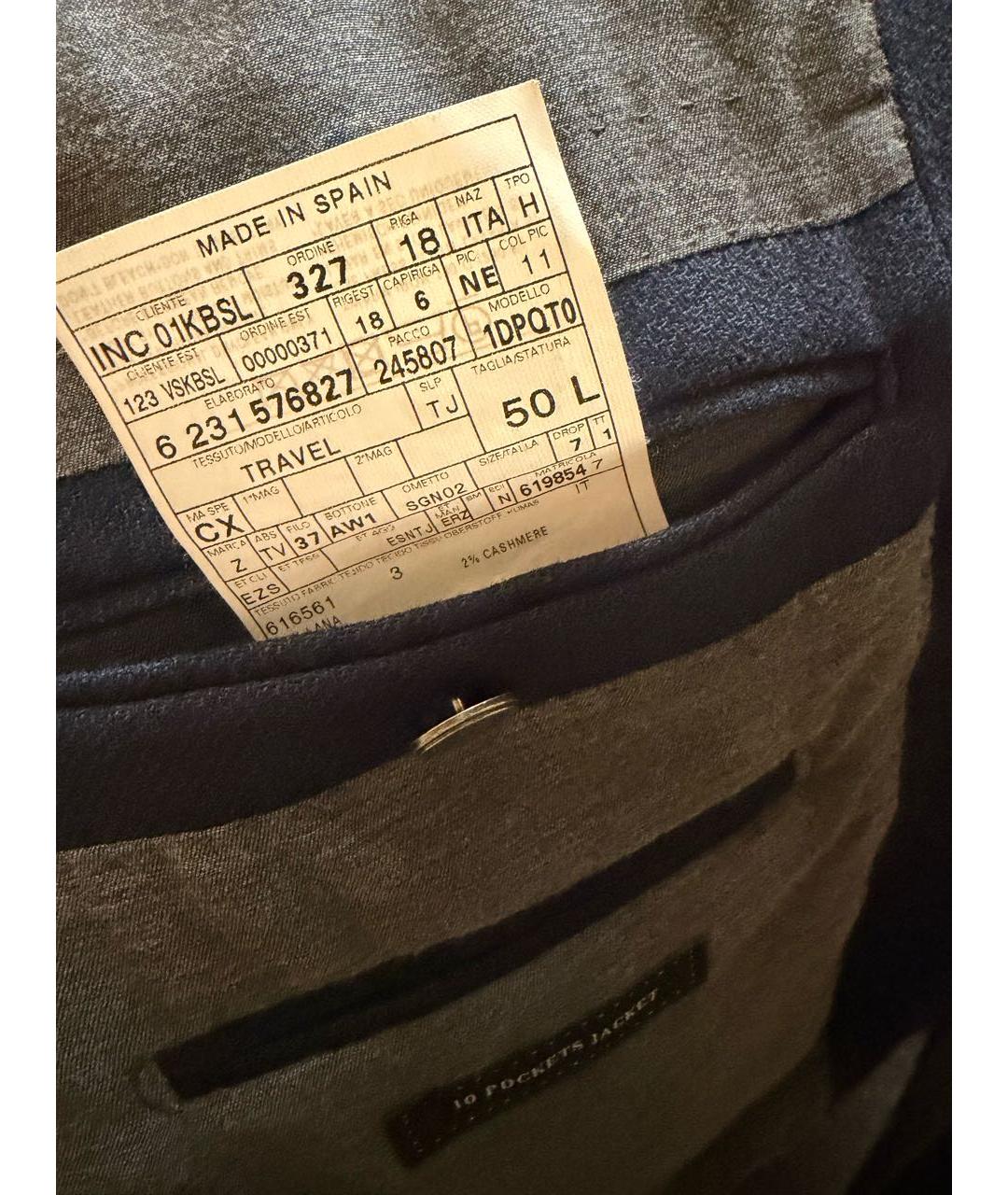 ERMENEGILDO ZEGNA XXX Темно-синий шерстяной пиджак, фото 5