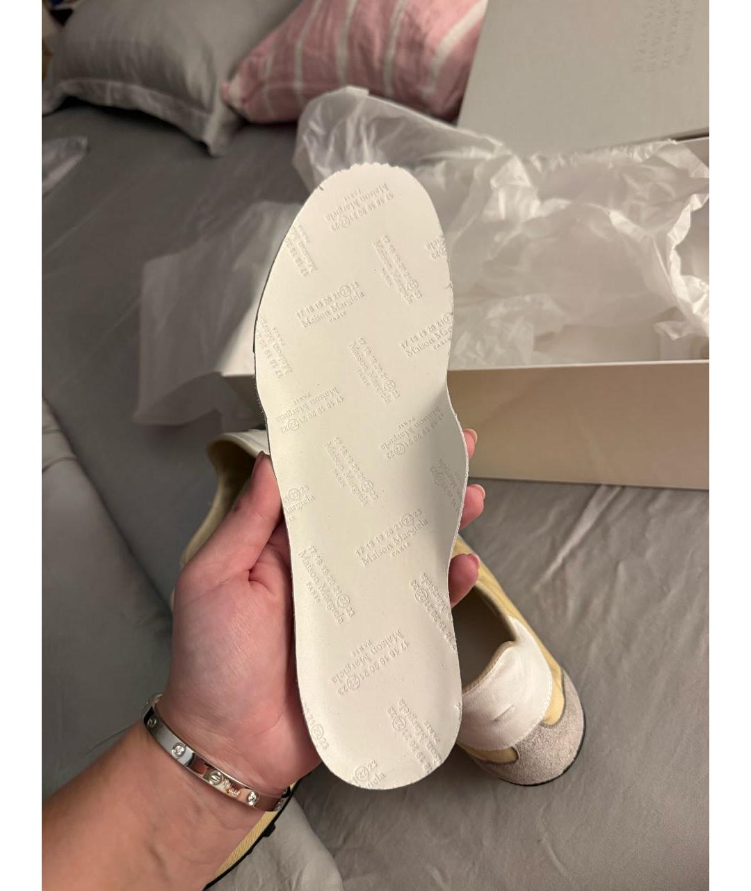 MAISON MARGIELA Бежевые кеды, фото 8