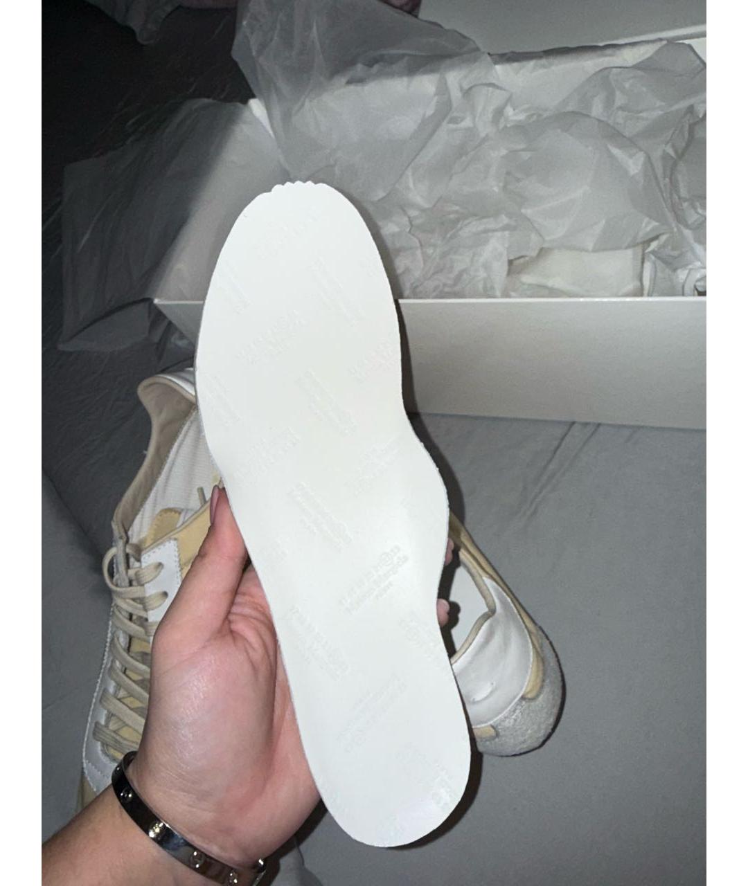 MAISON MARGIELA Бежевые кеды, фото 7