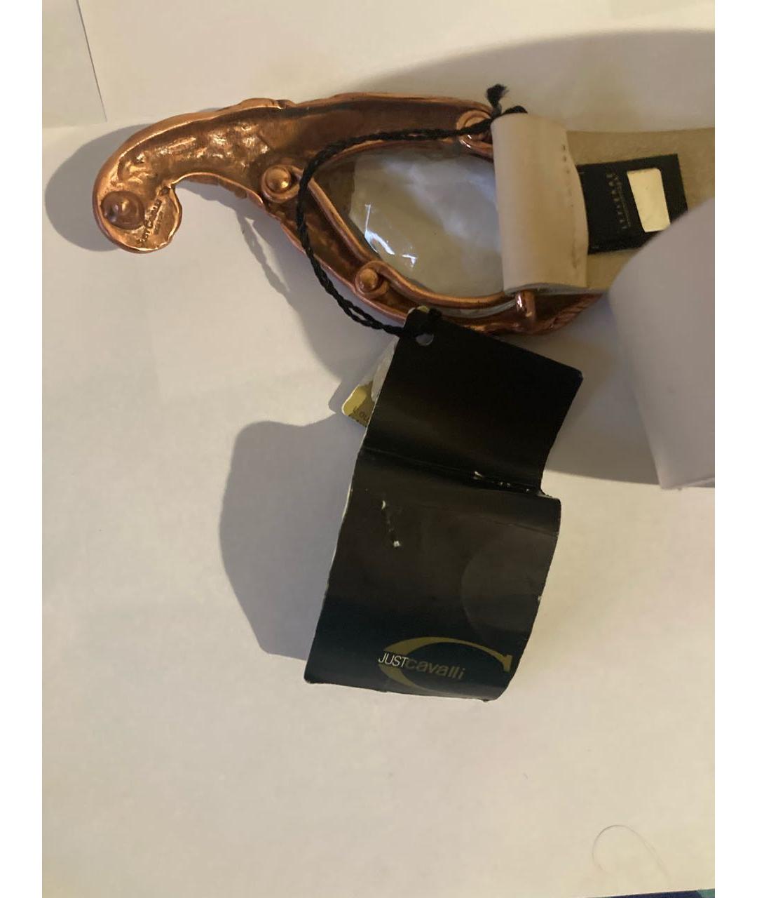 JUST CAVALLI Бежевый кожаный ремень, фото 5