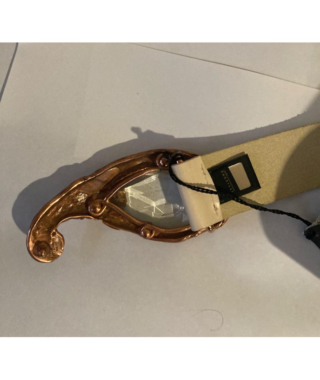 JUST CAVALLI Бежевый кожаный ремень, фото 4