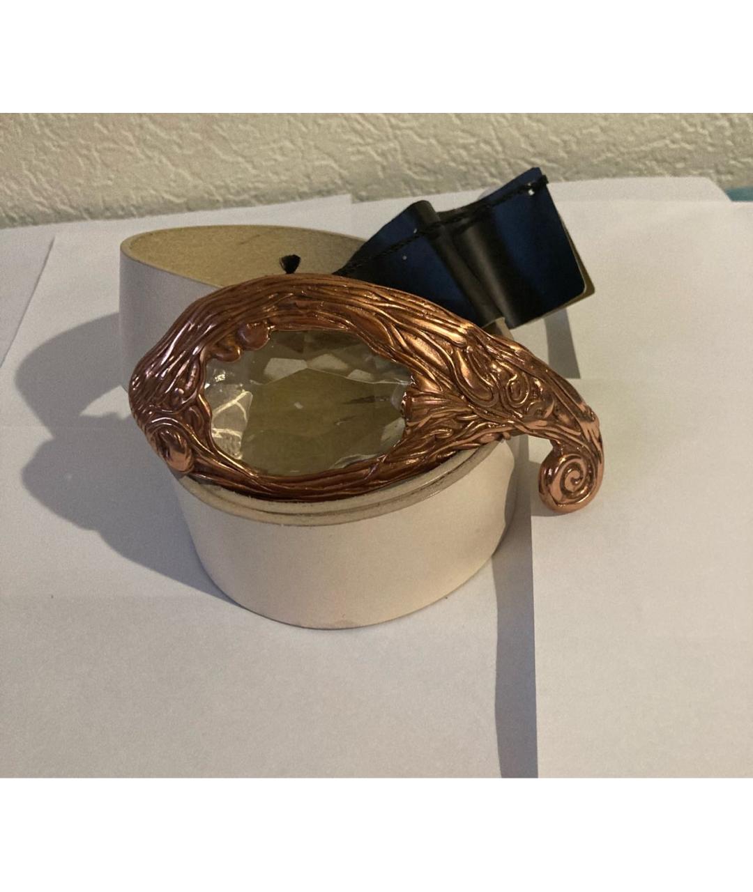 JUST CAVALLI Бежевый кожаный ремень, фото 9