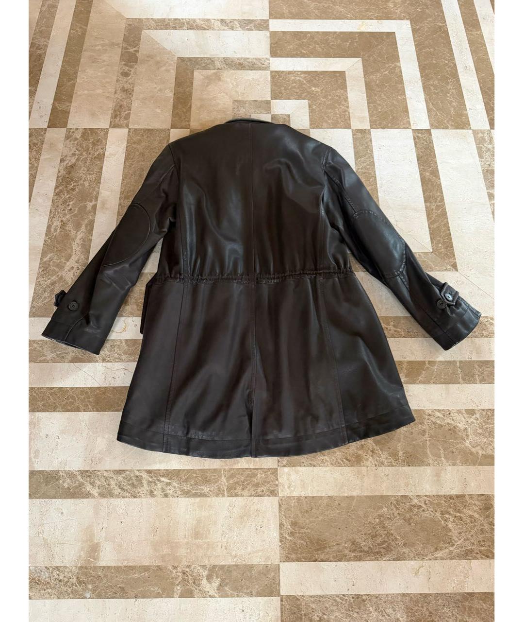 CANALI Коричневая кожаная куртка, фото 2