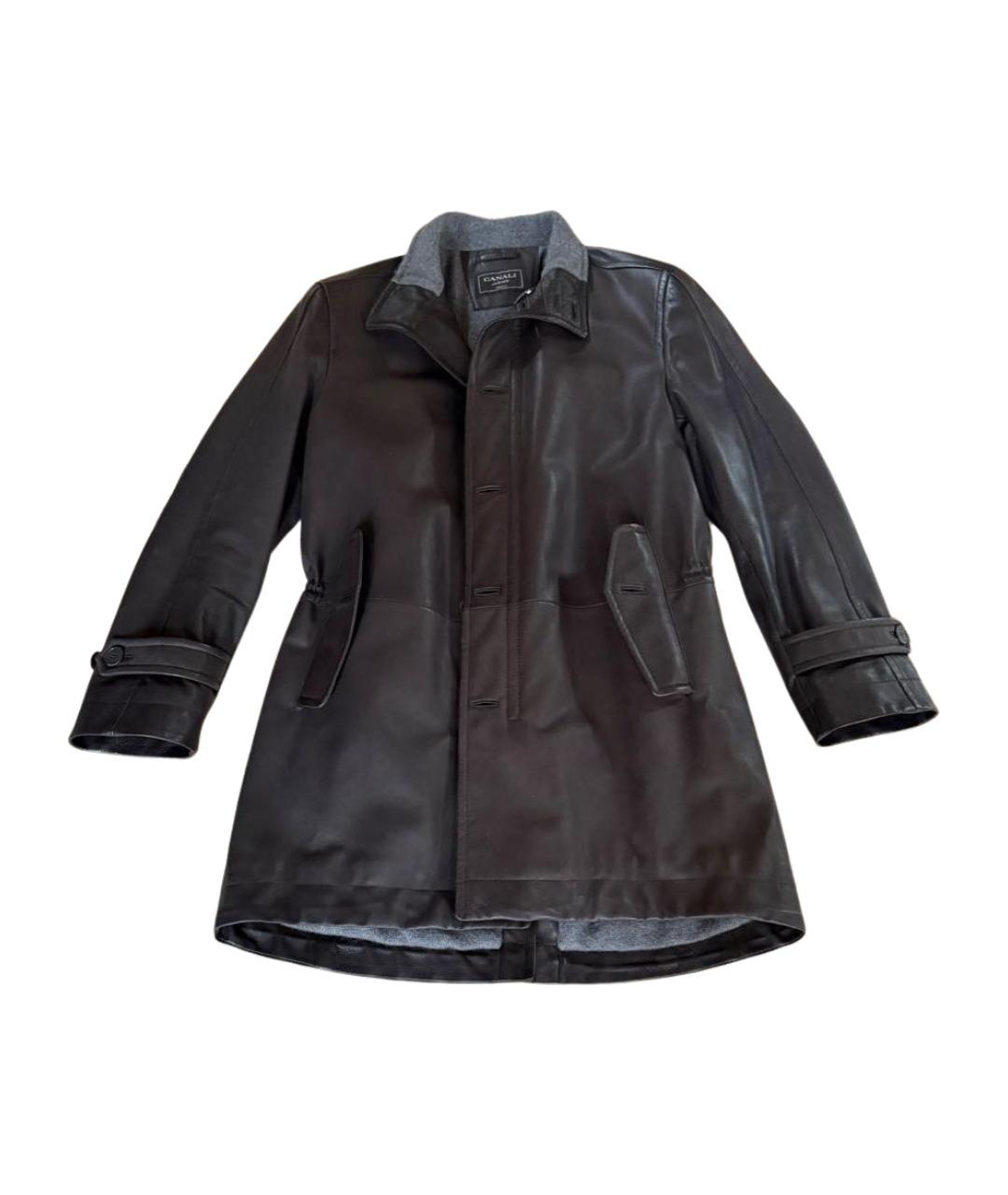 CANALI Коричневая кожаная куртка, фото 1