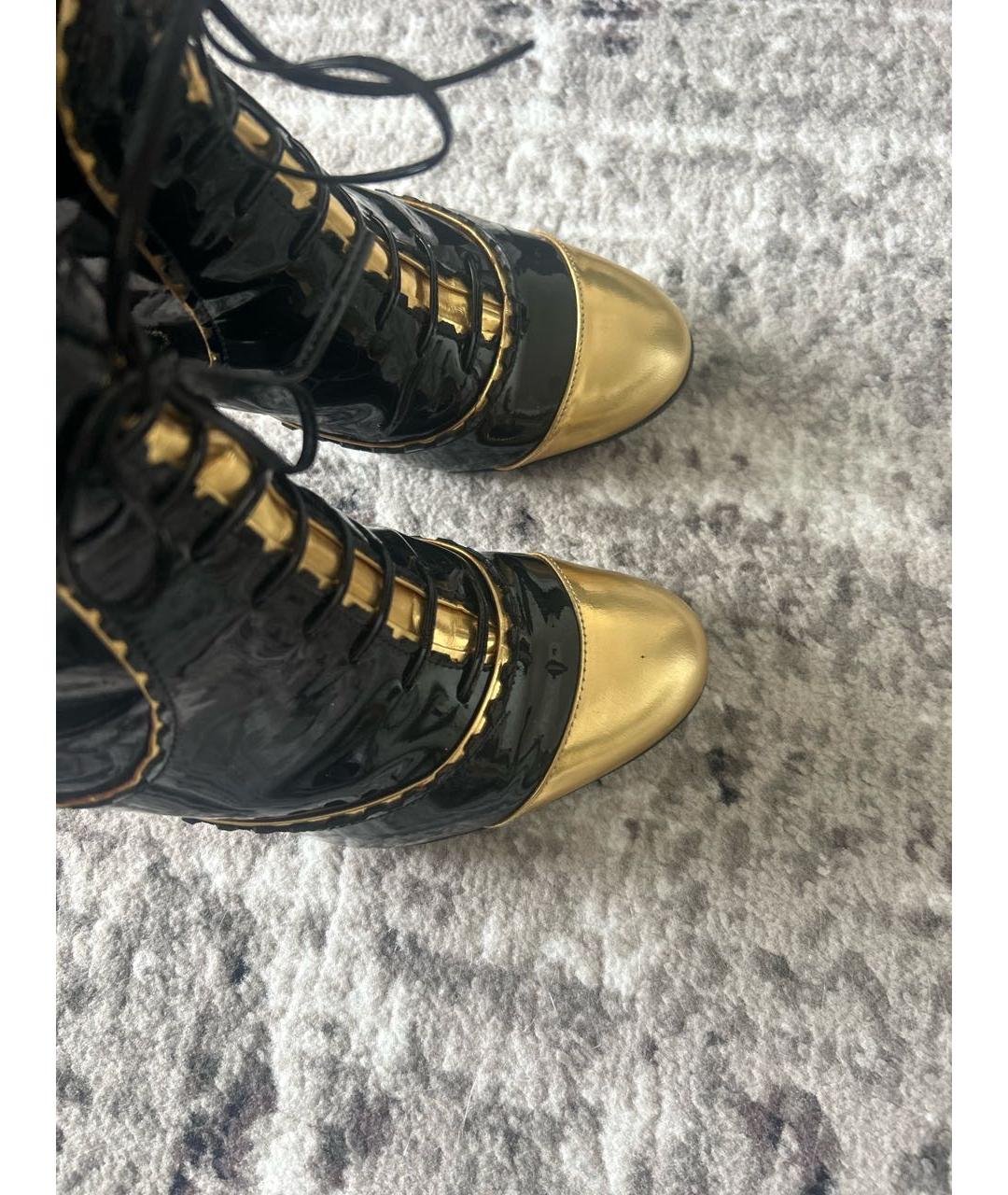 DSQUARED2 Черные сапоги из лакированной кожи, фото 3