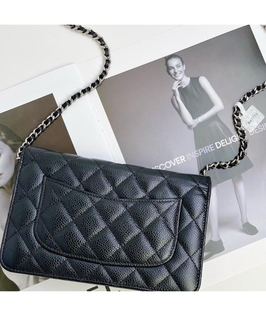 CHANEL Черная кожаная сумка через плечо, фото 2