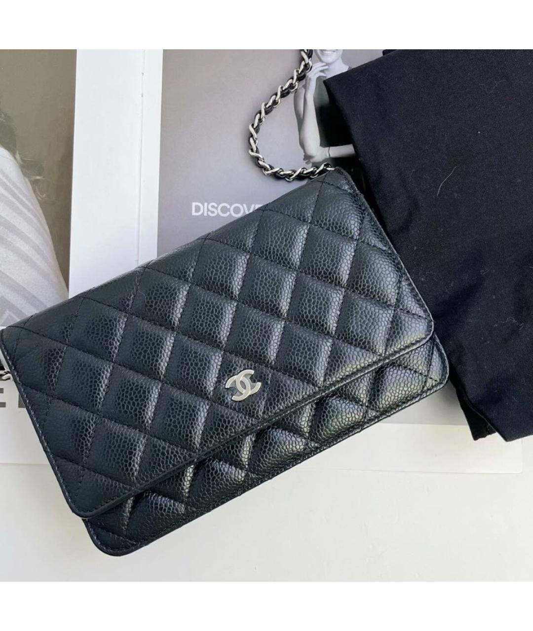 CHANEL Черная кожаная сумка через плечо, фото 5