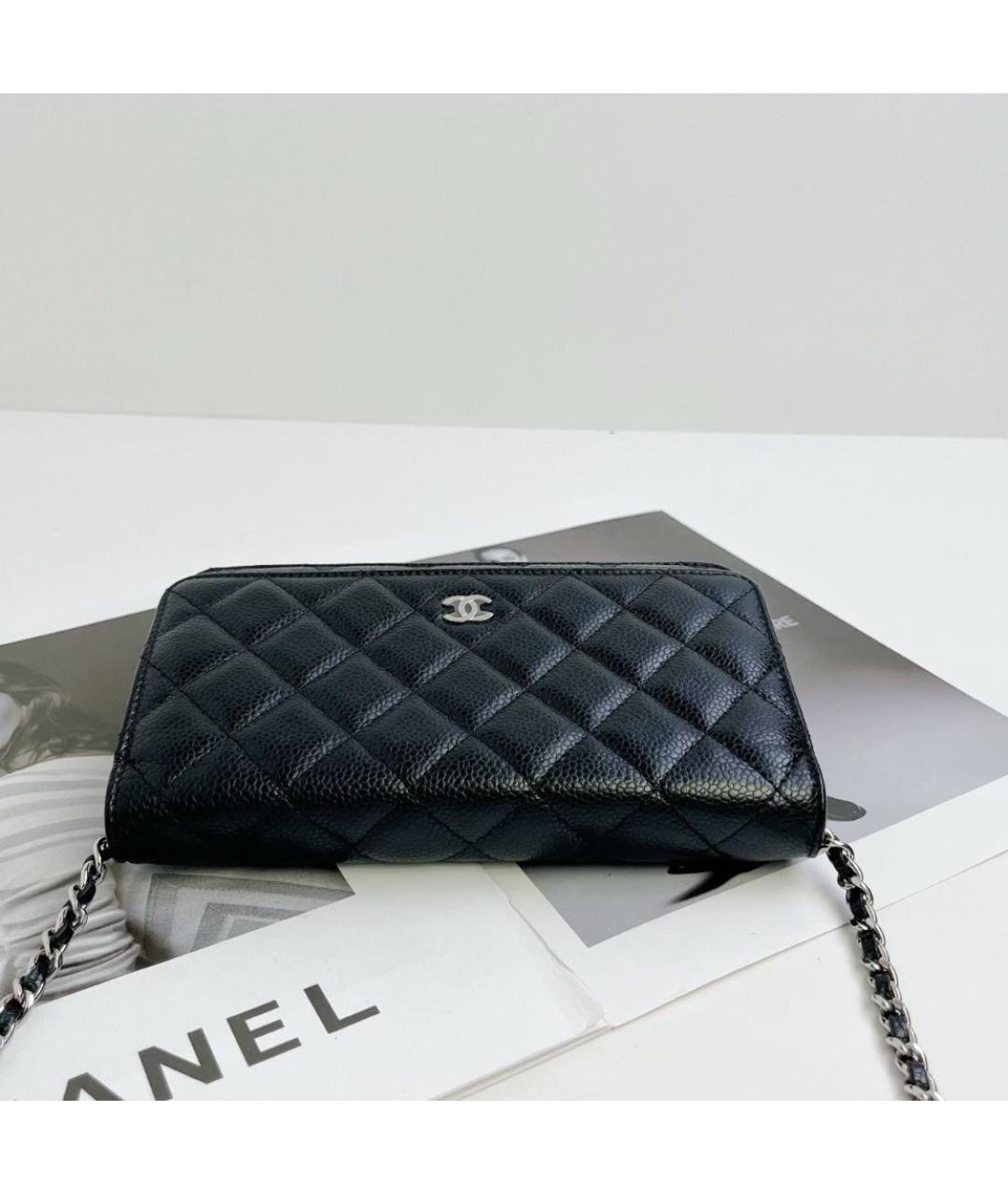 CHANEL Черная кожаная сумка через плечо, фото 4