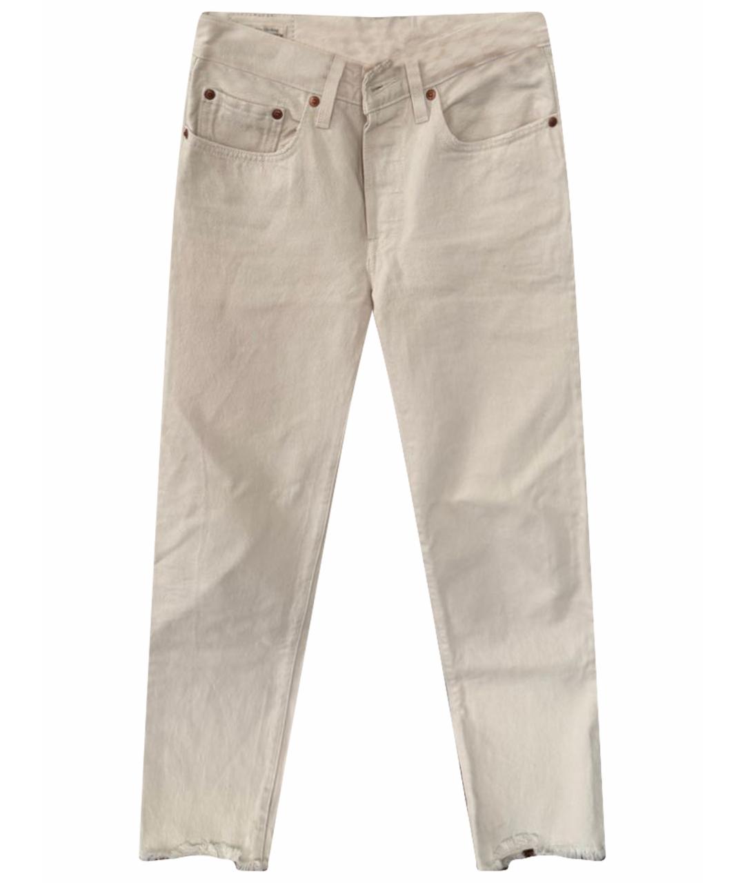 LEVI'S Бежевые хлопковые прямые джинсы, фото 1
