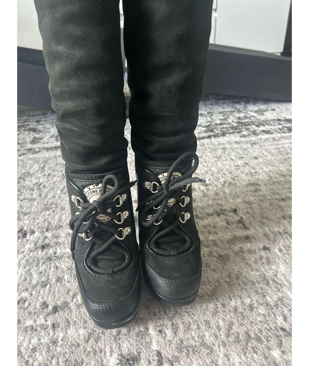 DSQUARED2 Черные замшевые сапоги, фото 2