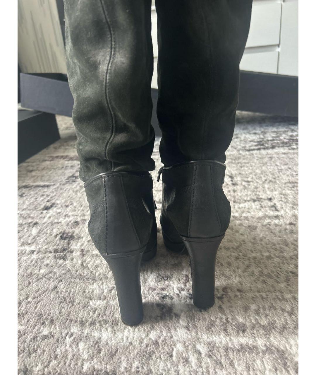 DSQUARED2 Черные замшевые сапоги, фото 4