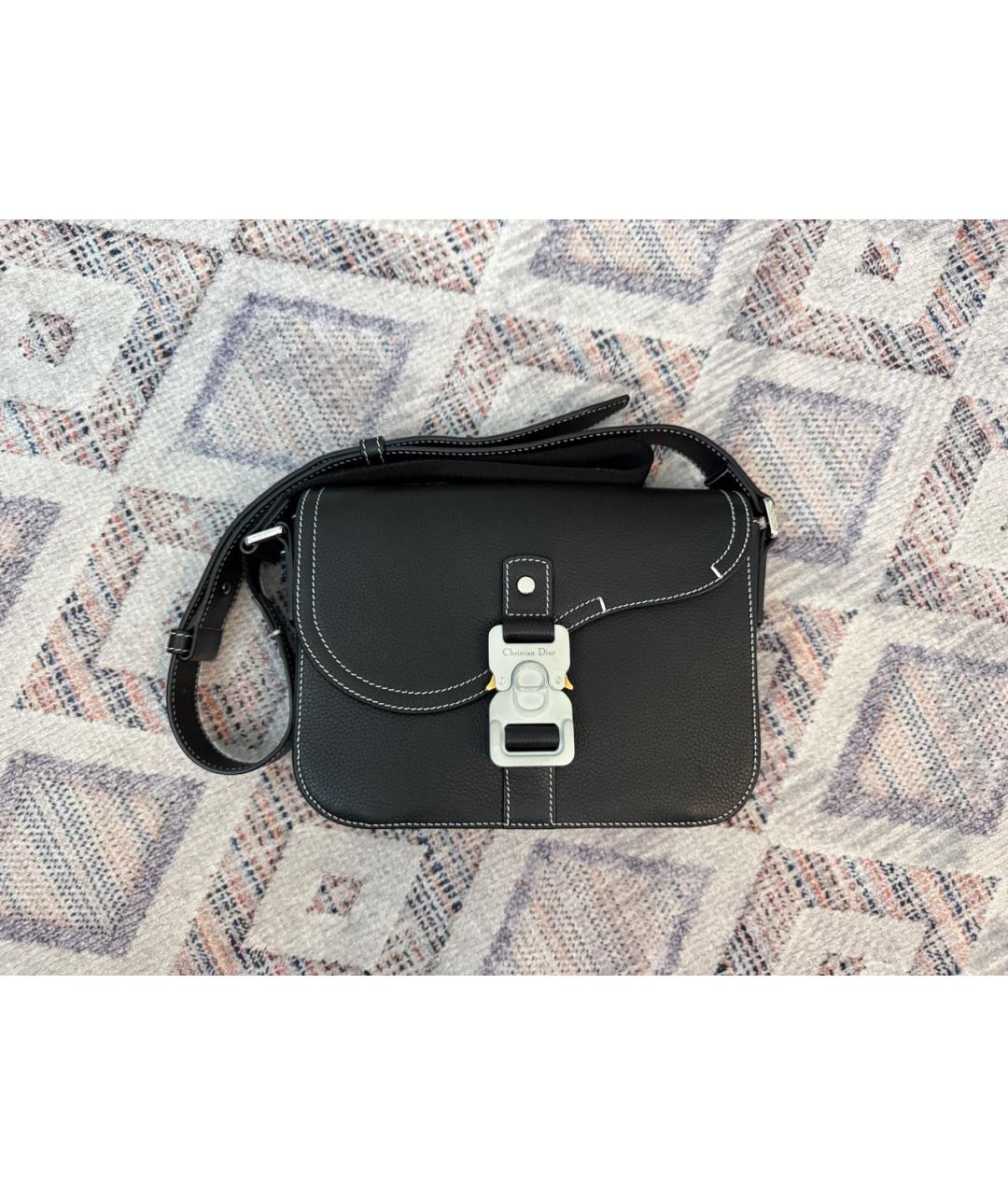 CHRISTIAN DIOR Черная кожаная сумка на плечо, фото 4