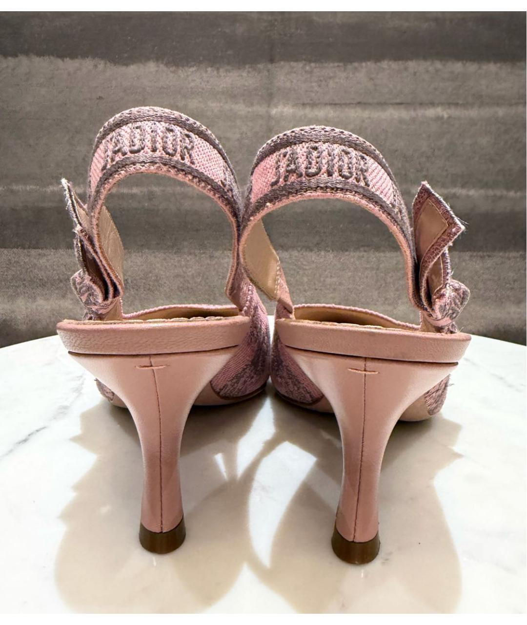 CHRISTIAN DIOR Розовые текстильные туфли, фото 4