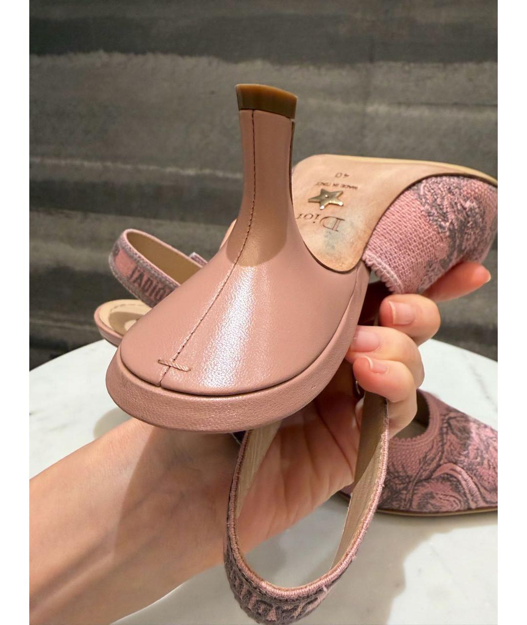 CHRISTIAN DIOR Розовые текстильные туфли, фото 7