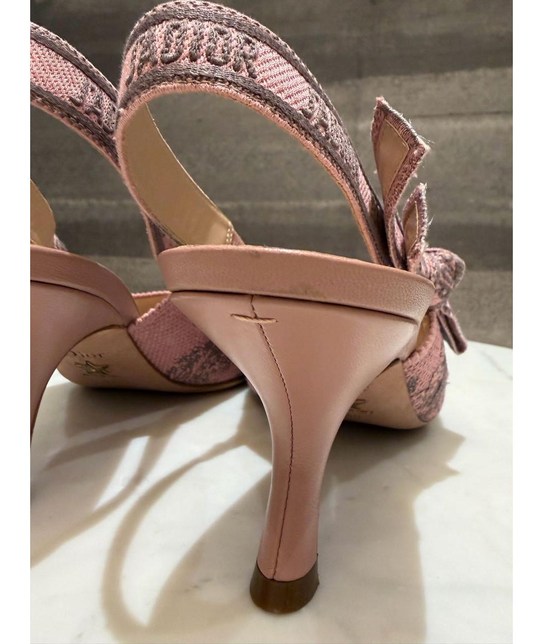 CHRISTIAN DIOR Розовые текстильные туфли, фото 5
