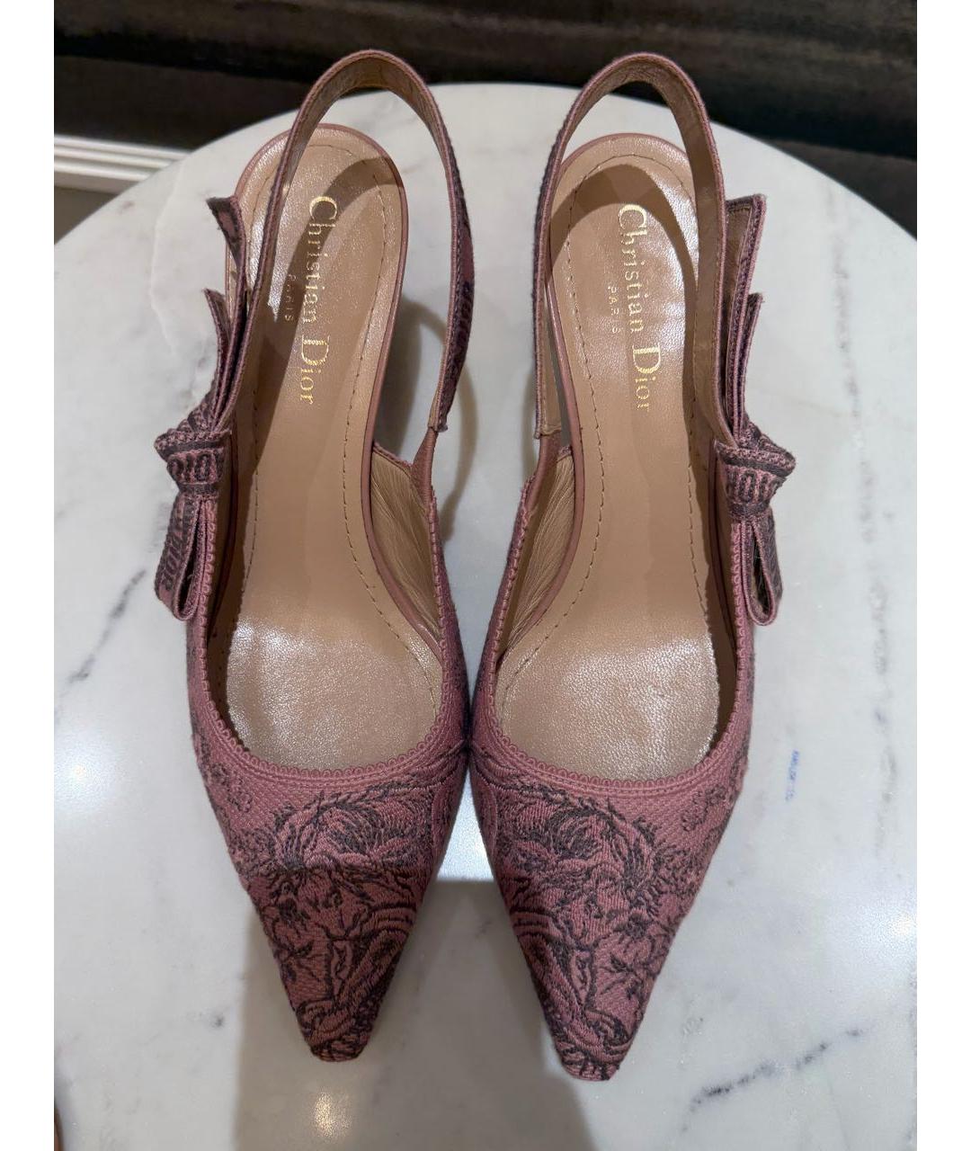 CHRISTIAN DIOR Розовые текстильные туфли, фото 2